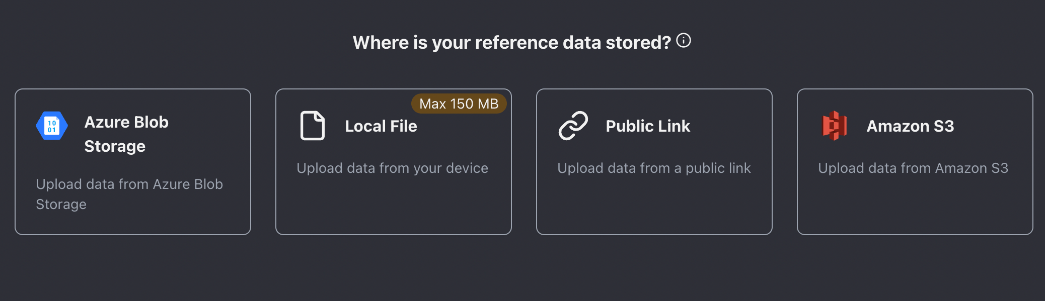 Data upload options